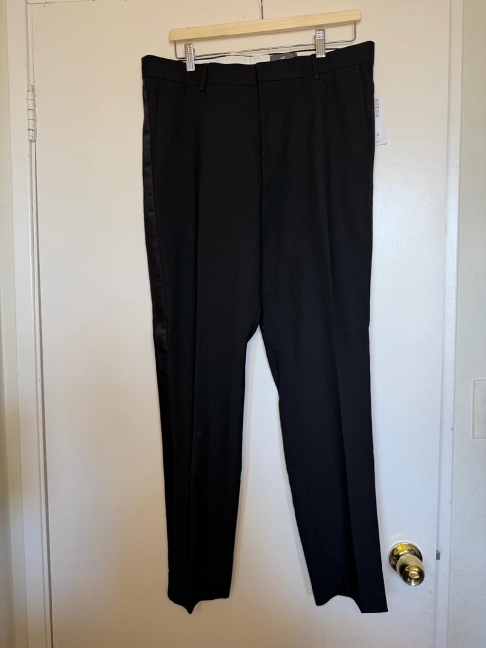 H&M Black Dress Pants with Side Satin Stripe size 34R